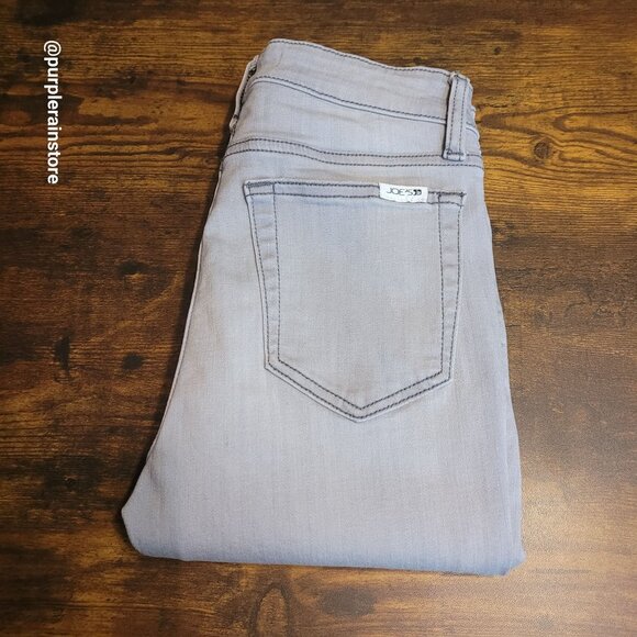 Joes Jeans Size 26 Skinny Mid Rise Gray Wash Stretch Denim Raw Hem - Picture 3 of 12
